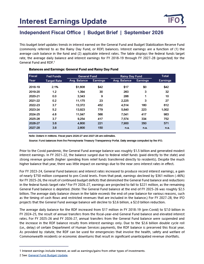 Release thumbnail - Interest Earnings Update - 2026-09-10